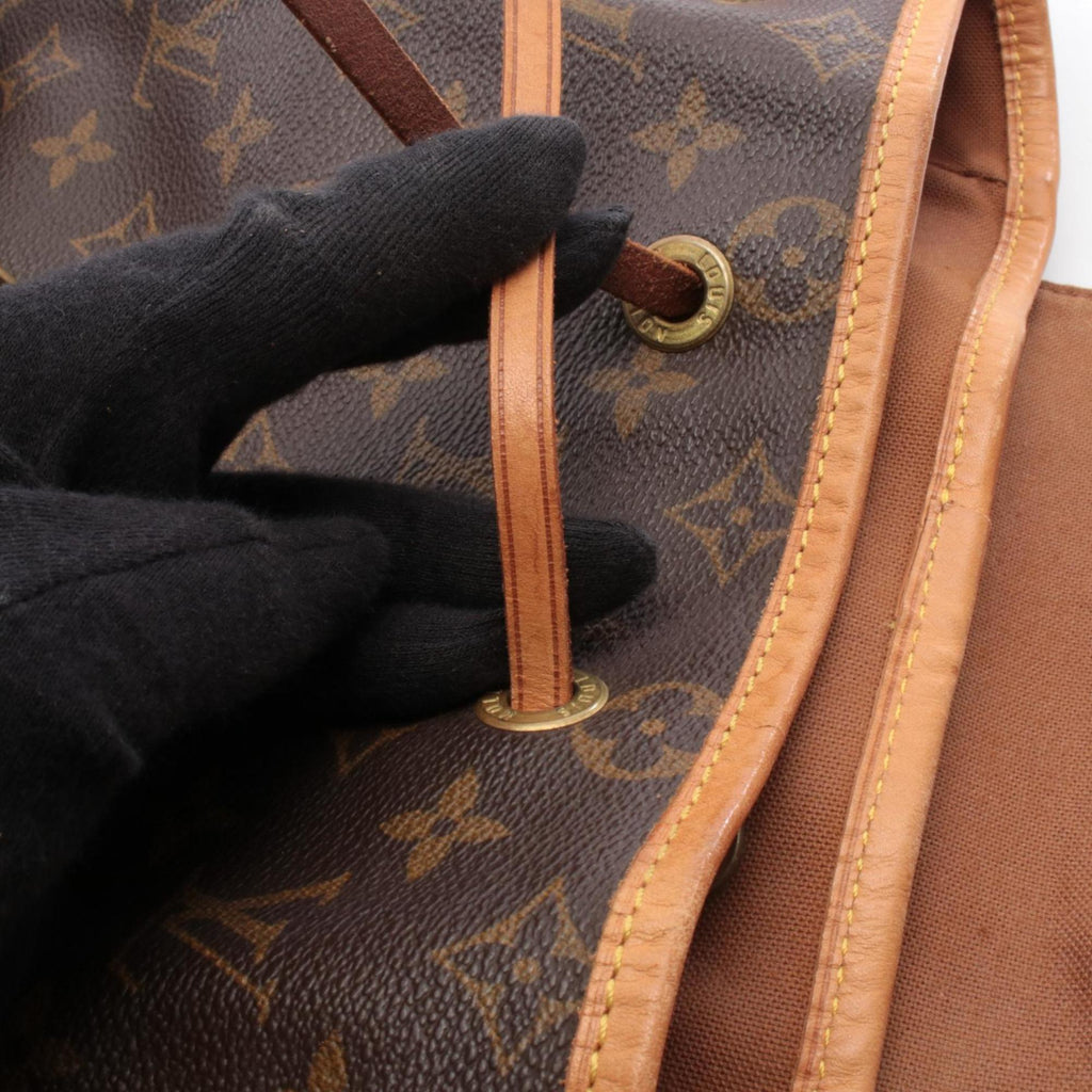 Louis Vuitton Brown Coated Canvas Leather Backpack Handbag