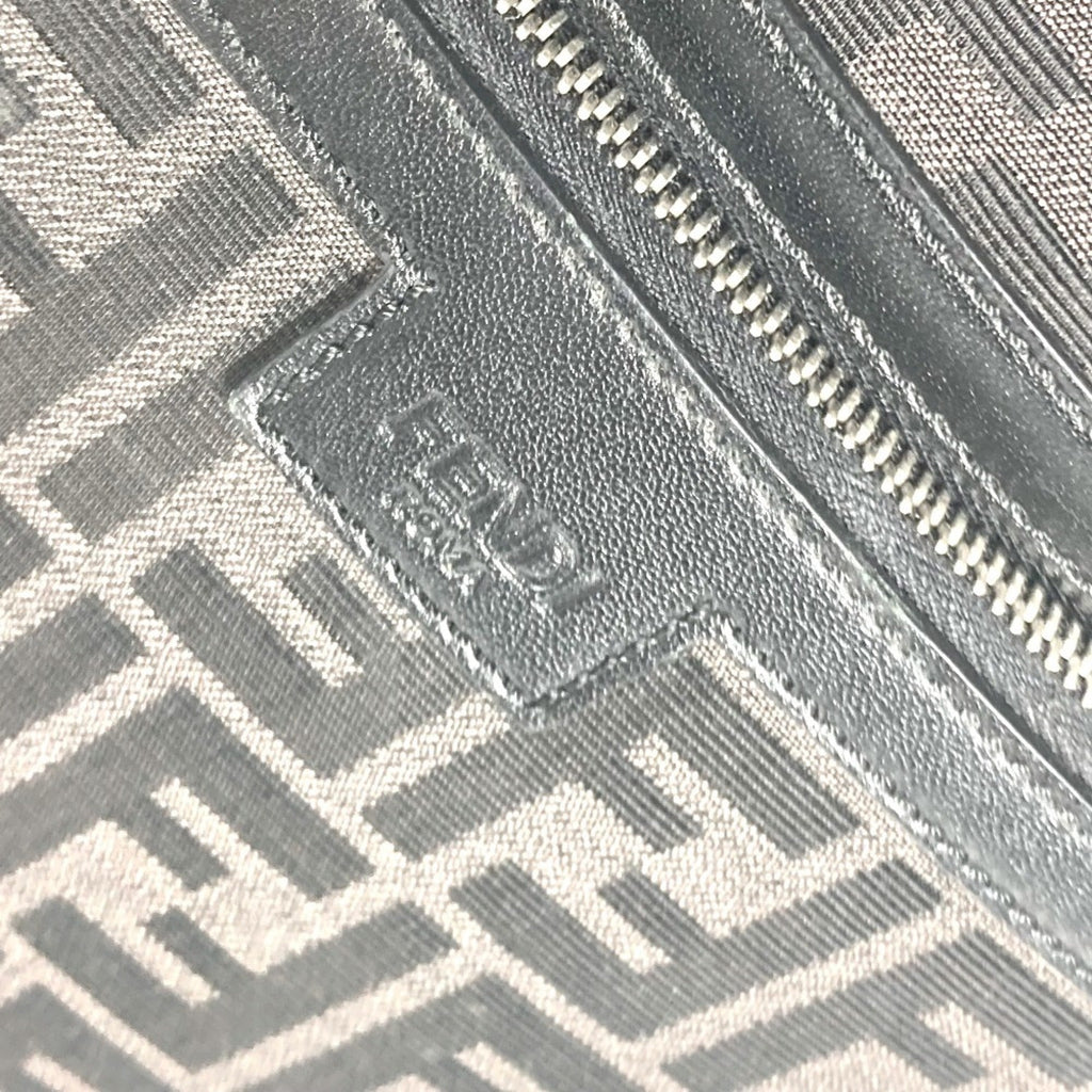 Fendi Black Gray Canvas Leather Backpack