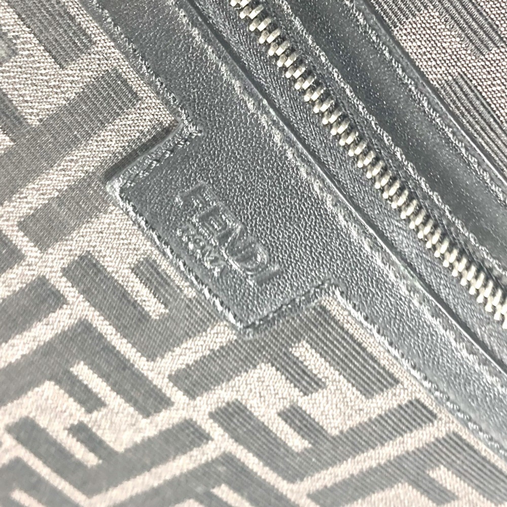 Fendi Black Gray Canvas Leather Backpack