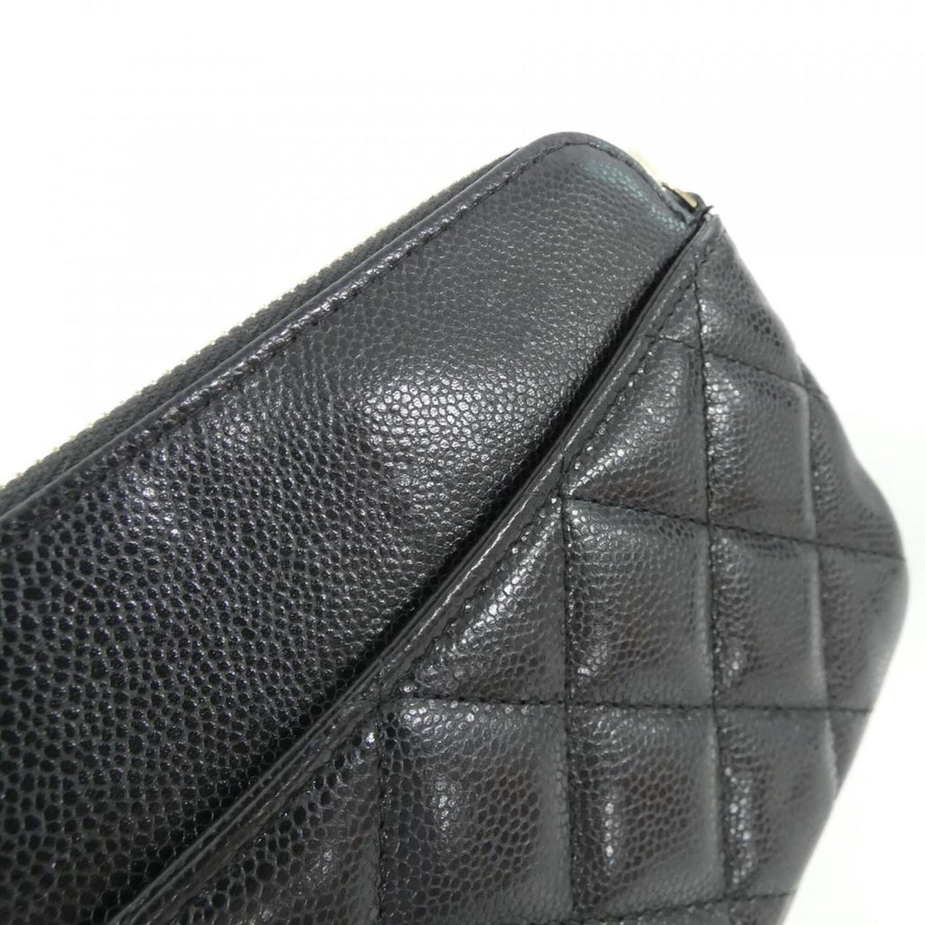 Chanel Black Grained Calfskin Phone Wallet