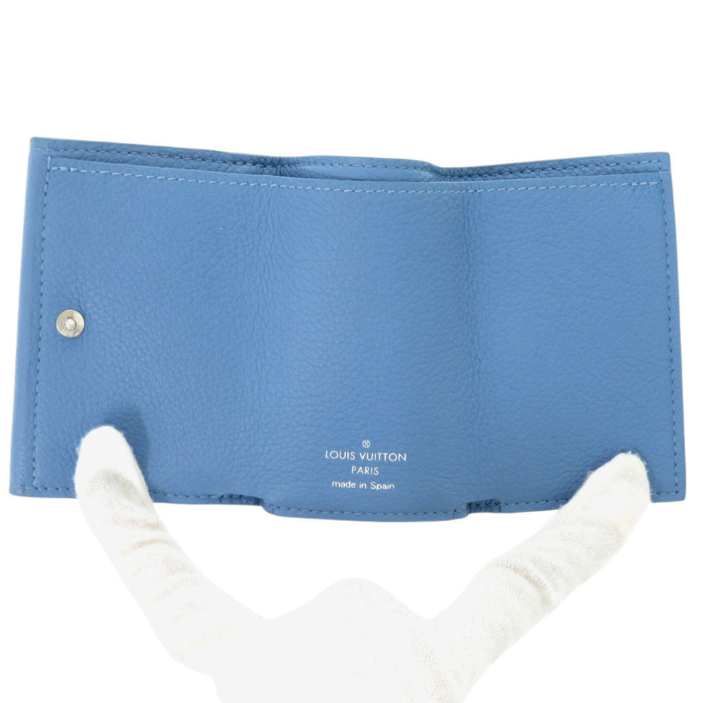 Louis Vuitton Blue Leather Wallet (Tri-Fold)