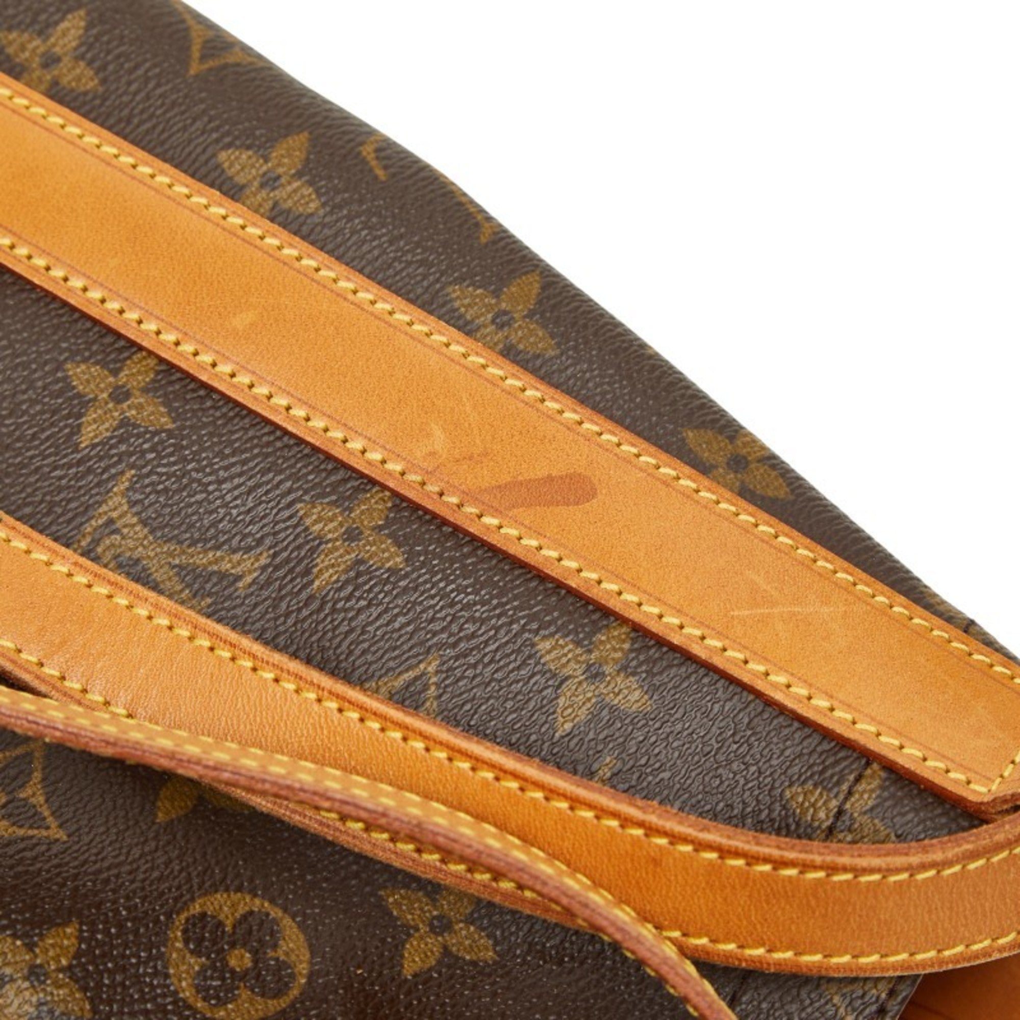 Louis Vuitton Brown Pvc Leather Shoulder Bag Sling Bag