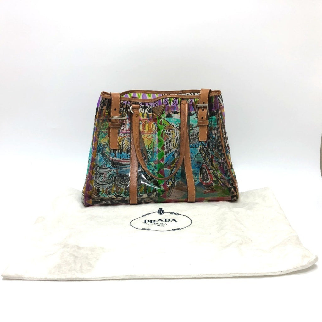 Prada Multi-Color Vinyl Leather Tote Bag