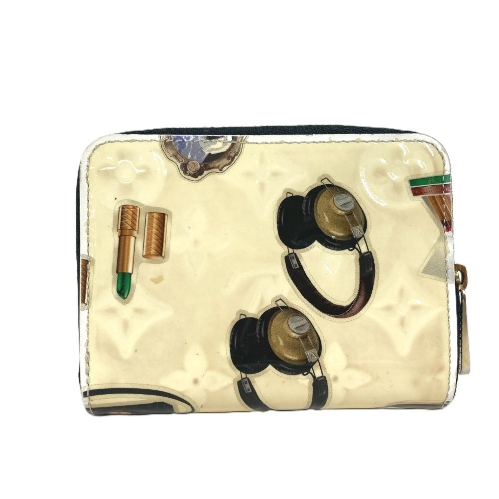 Louis Vuitton Black White Patent Leather Coin Purse/Coin Case