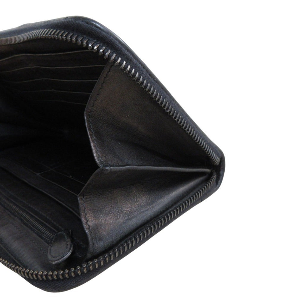 Bottega Veneta Black Leather Long Wallet (Bi-Fold)