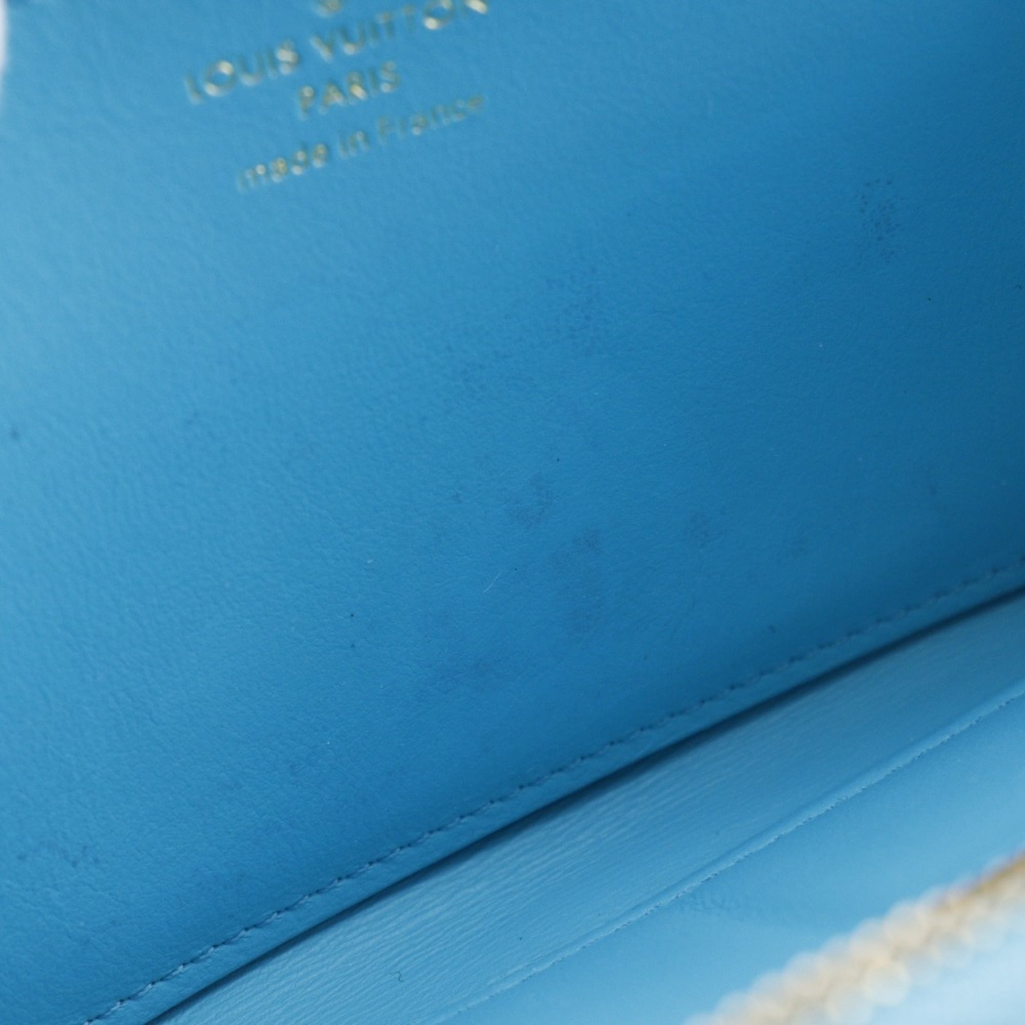 Louis Vuitton Blue Turquoise Leather Long Wallet