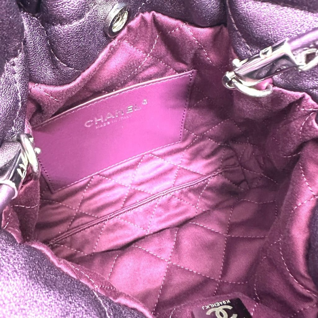 Chanel Purple Leather Shoulder Bag