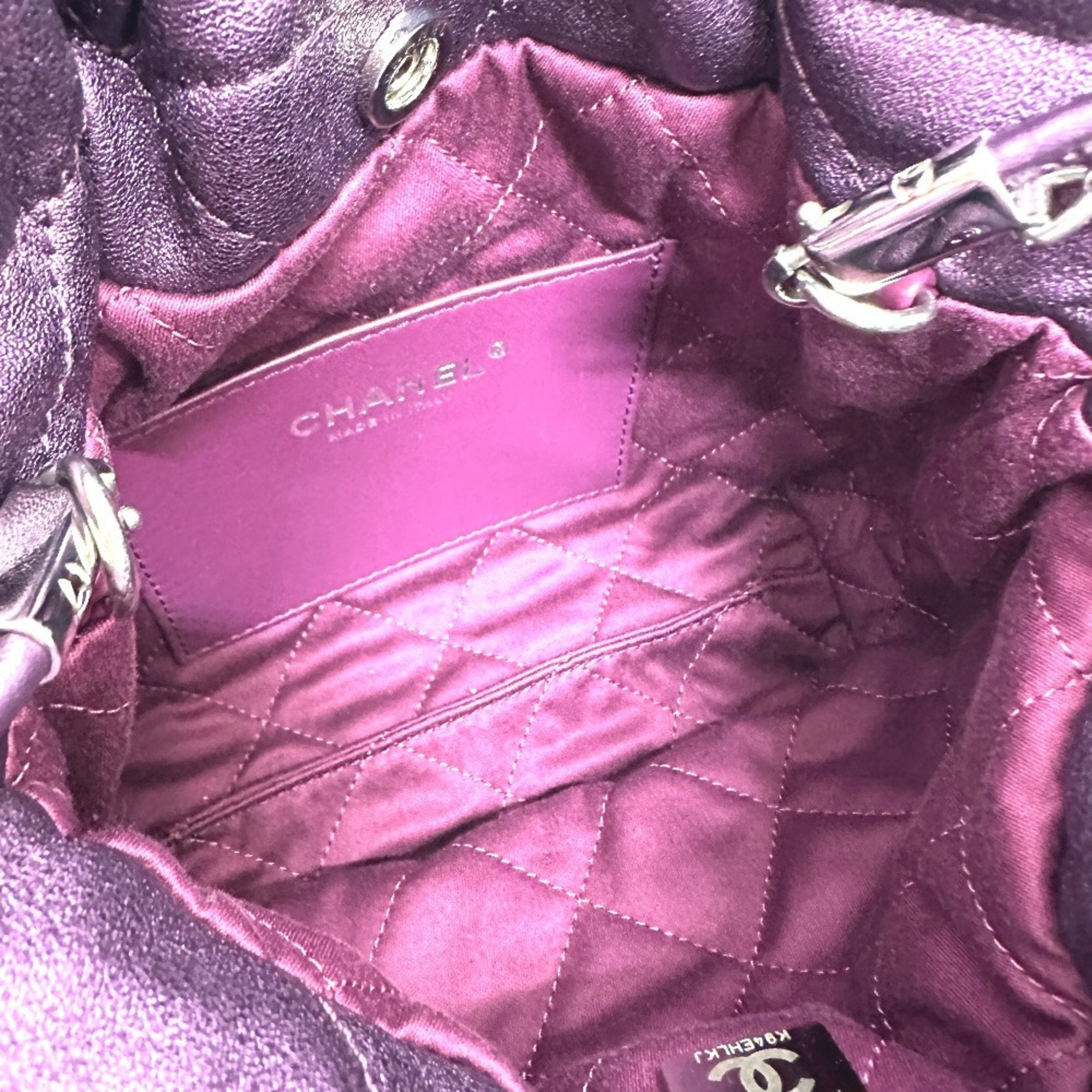 Chanel Purple Leather Shoulder Bag