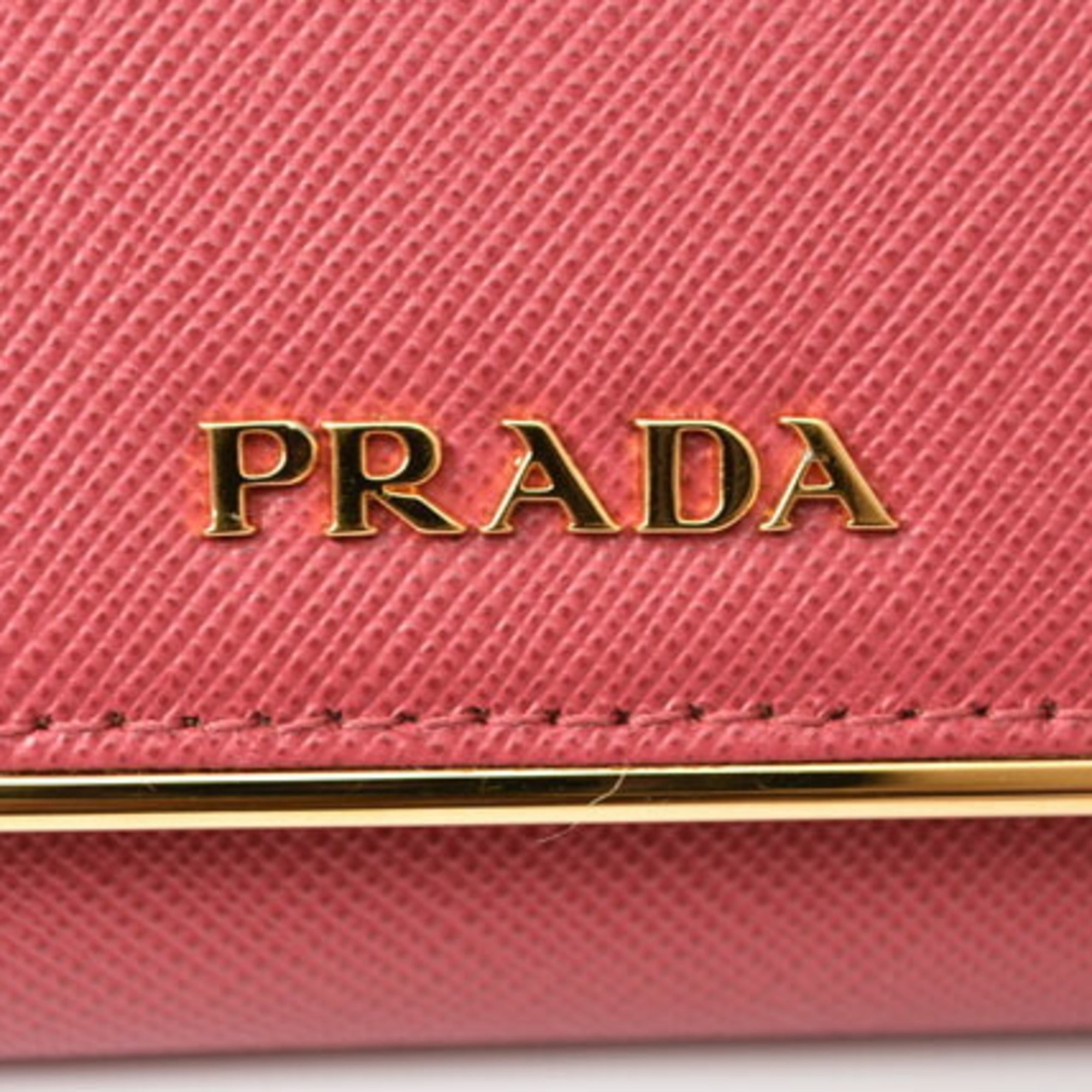 Prada Peonia Saffiano Metal Saffiano Metal Long Wallet (Bi-Fold)