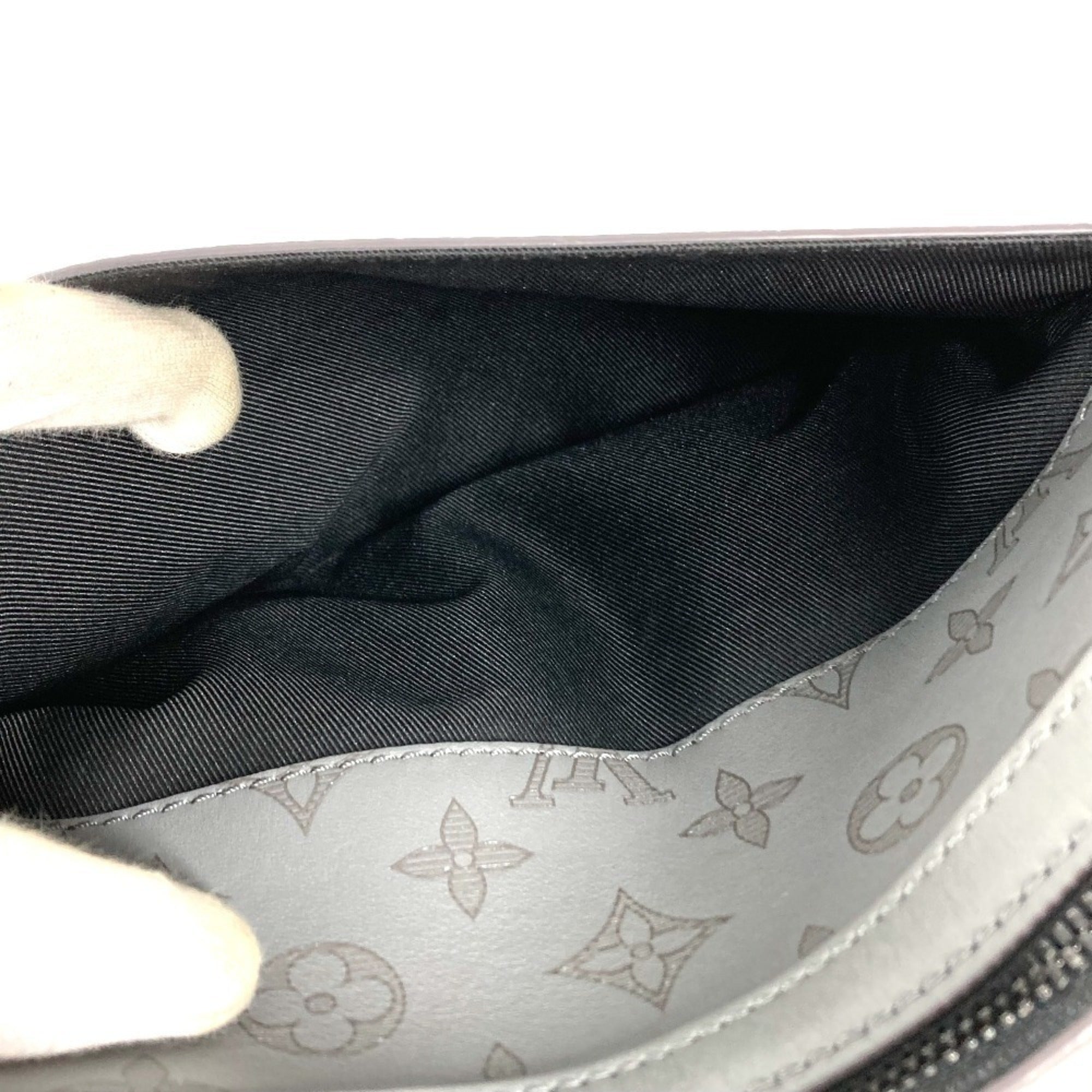 Louis Vuitton Gray Monogram Shadow Clutch Bag Shoulder Bag