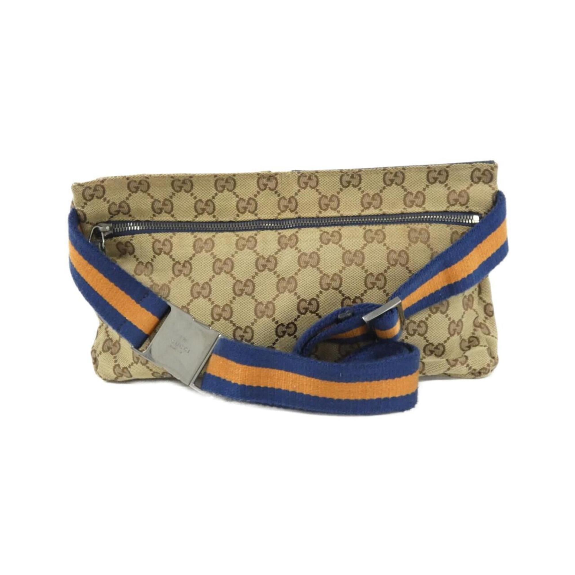 Gucci Beige Blue Orange Gg Canvas Fanny Pack (Pre-Owned)