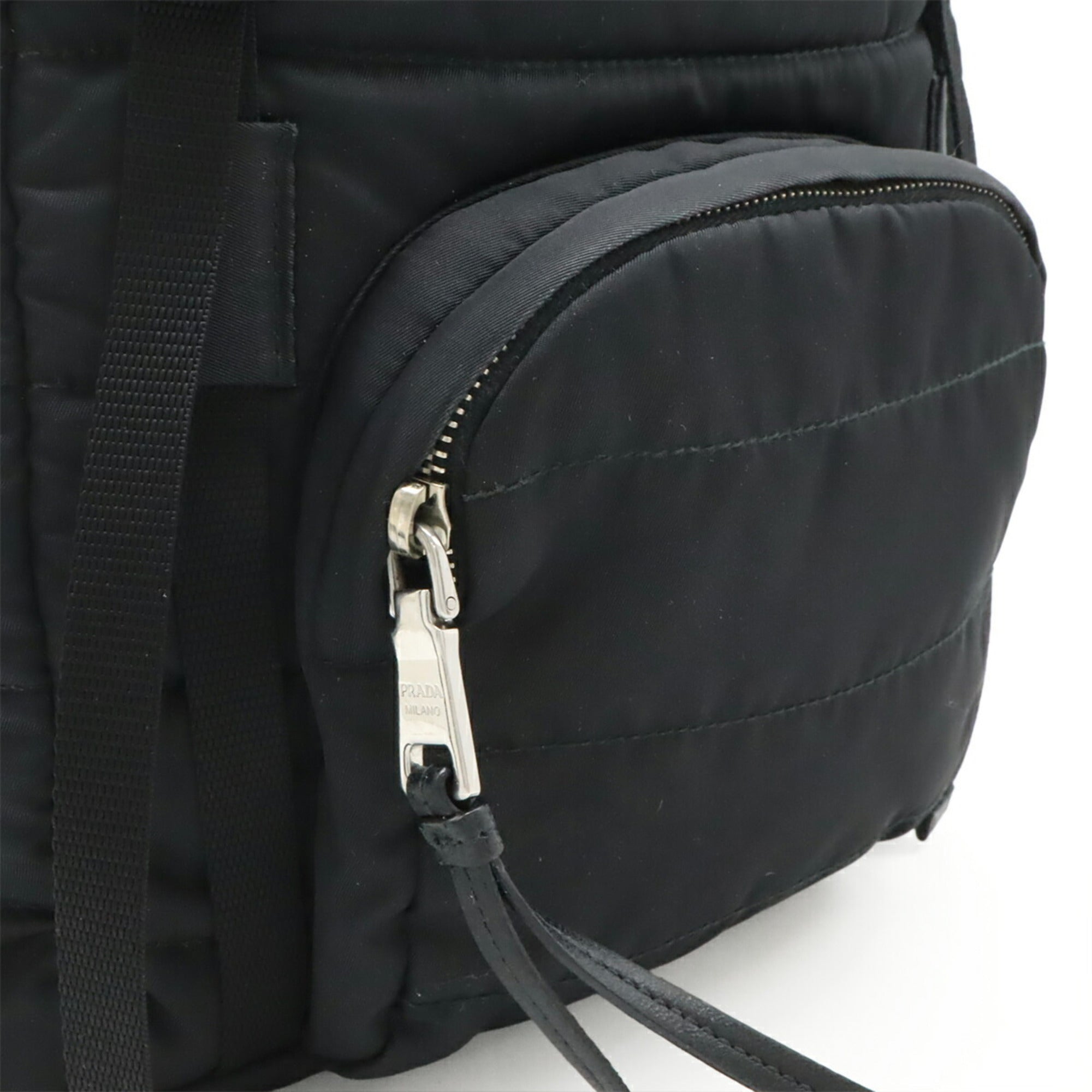 Prada Nero Nylon Leather Backpack