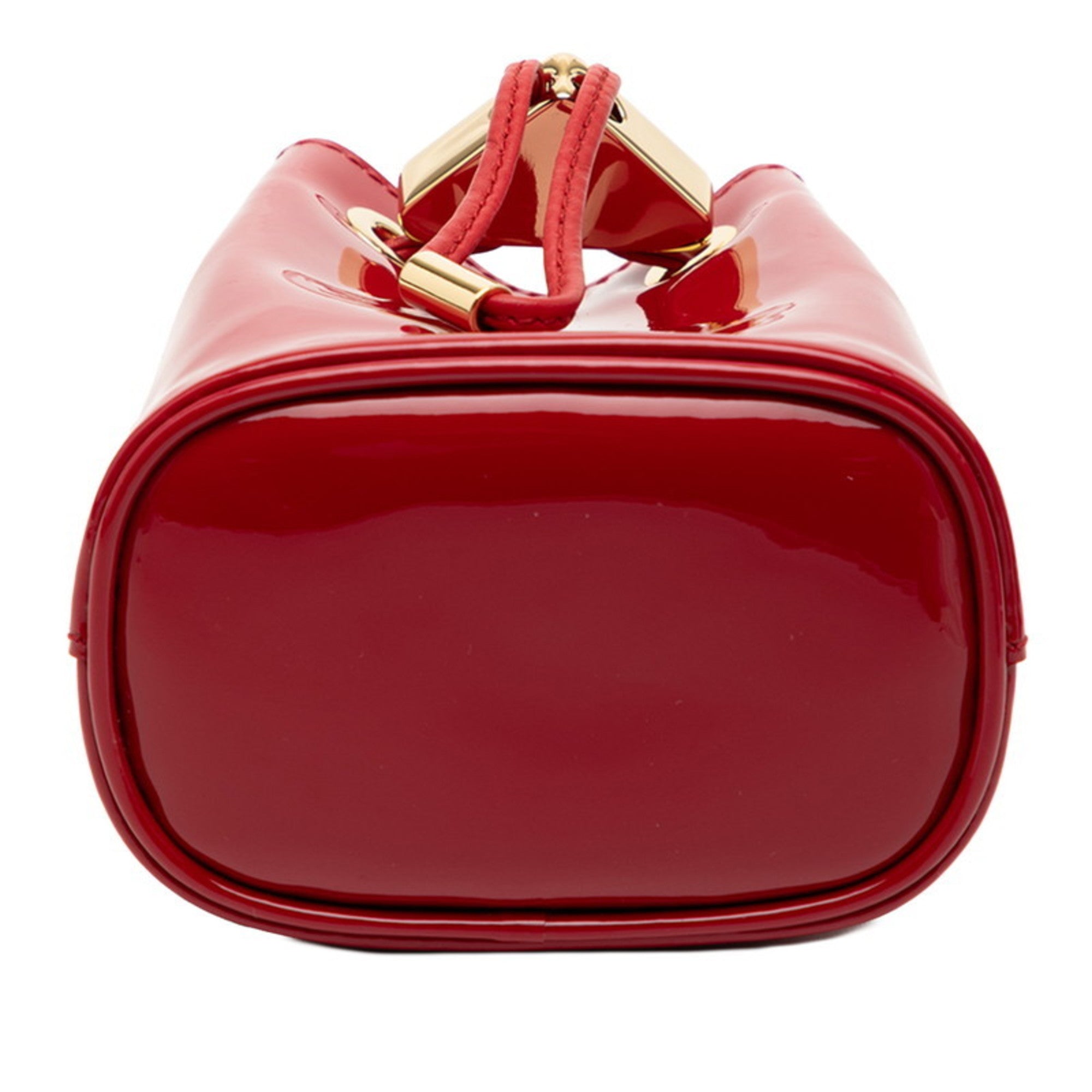 Prada Red Color Patent Leather Pouch Shoulder Bag