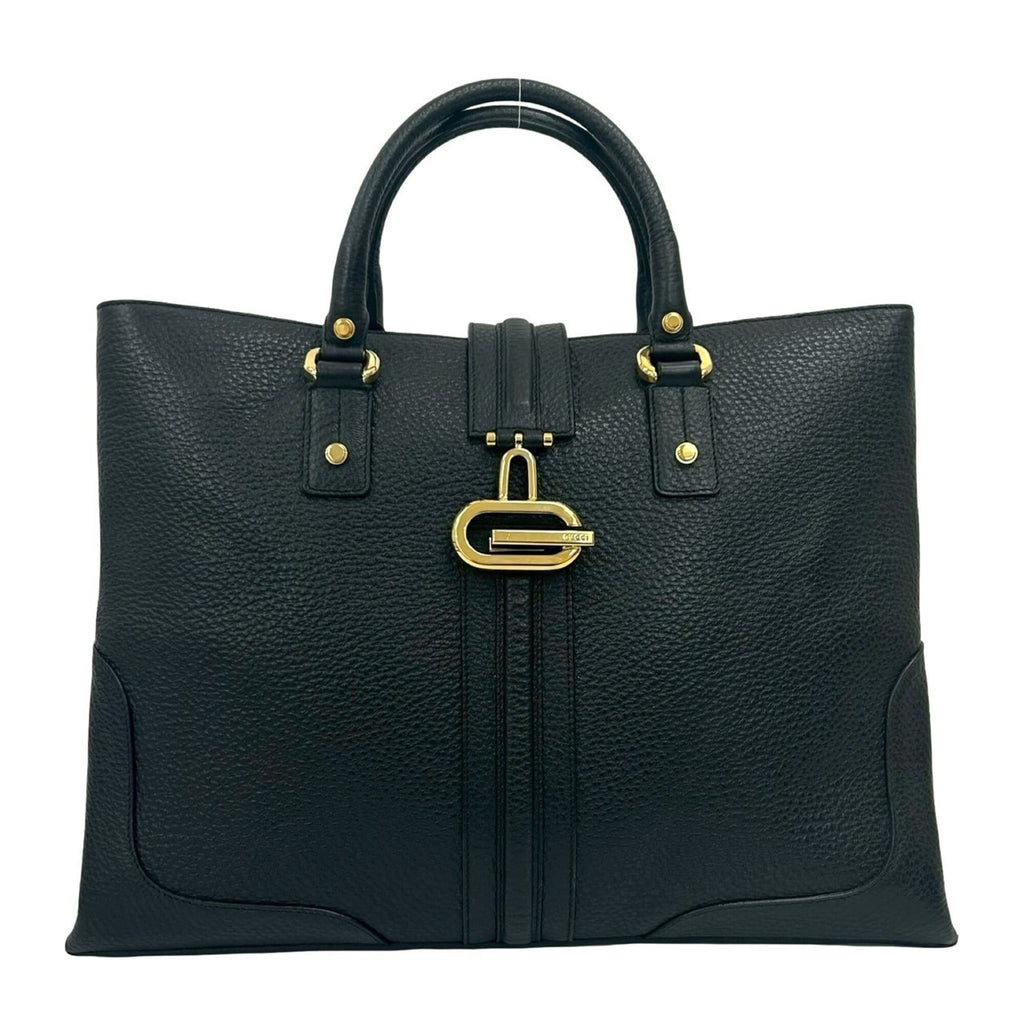 Gucci Black Leather Handbag Tote Bag (Pre-Owned)