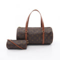 Louis Vuitton Brown Coated Canvas Leather Handbag Pouch