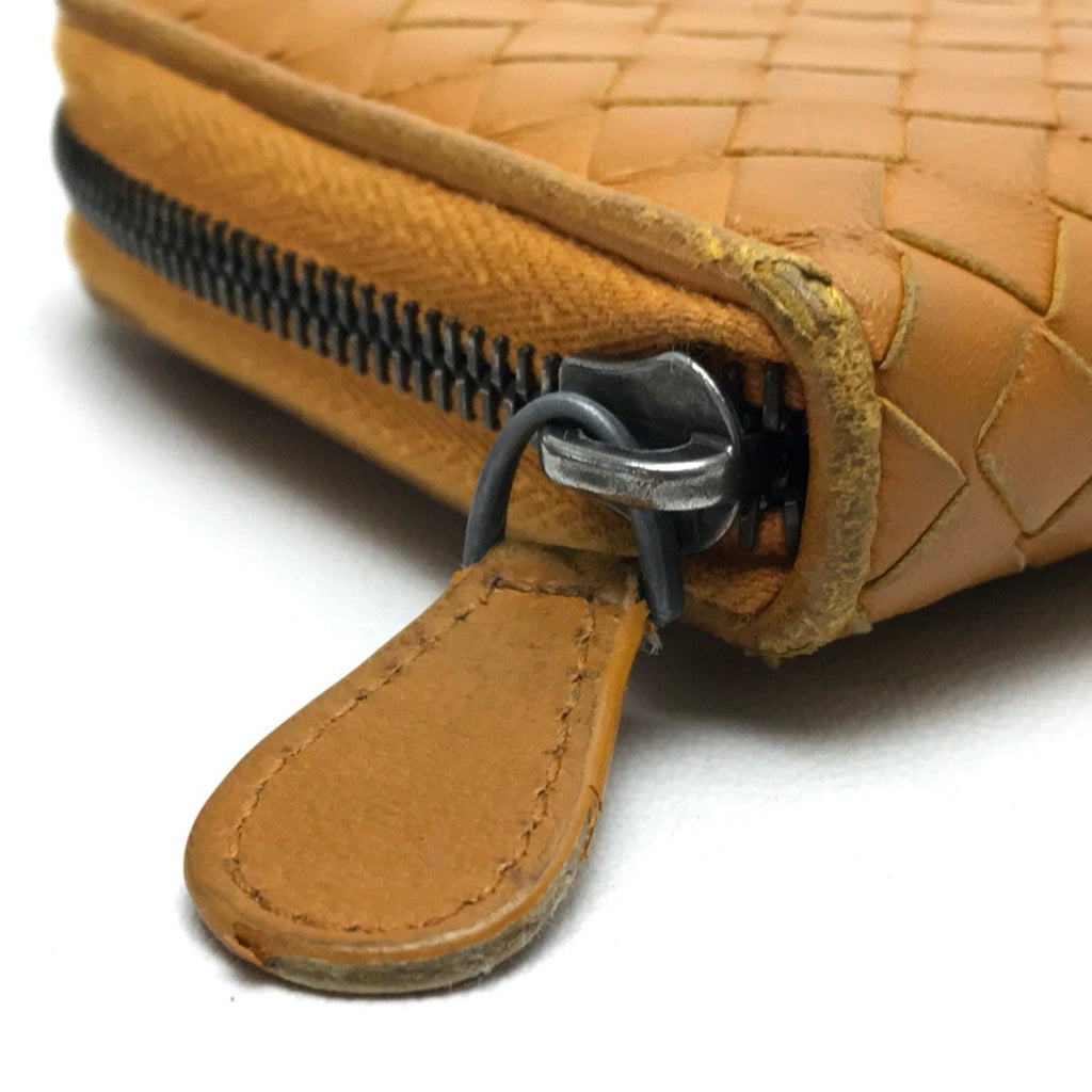 Bottega Veneta Orange Leather Long Wallet (Bi-Fold)