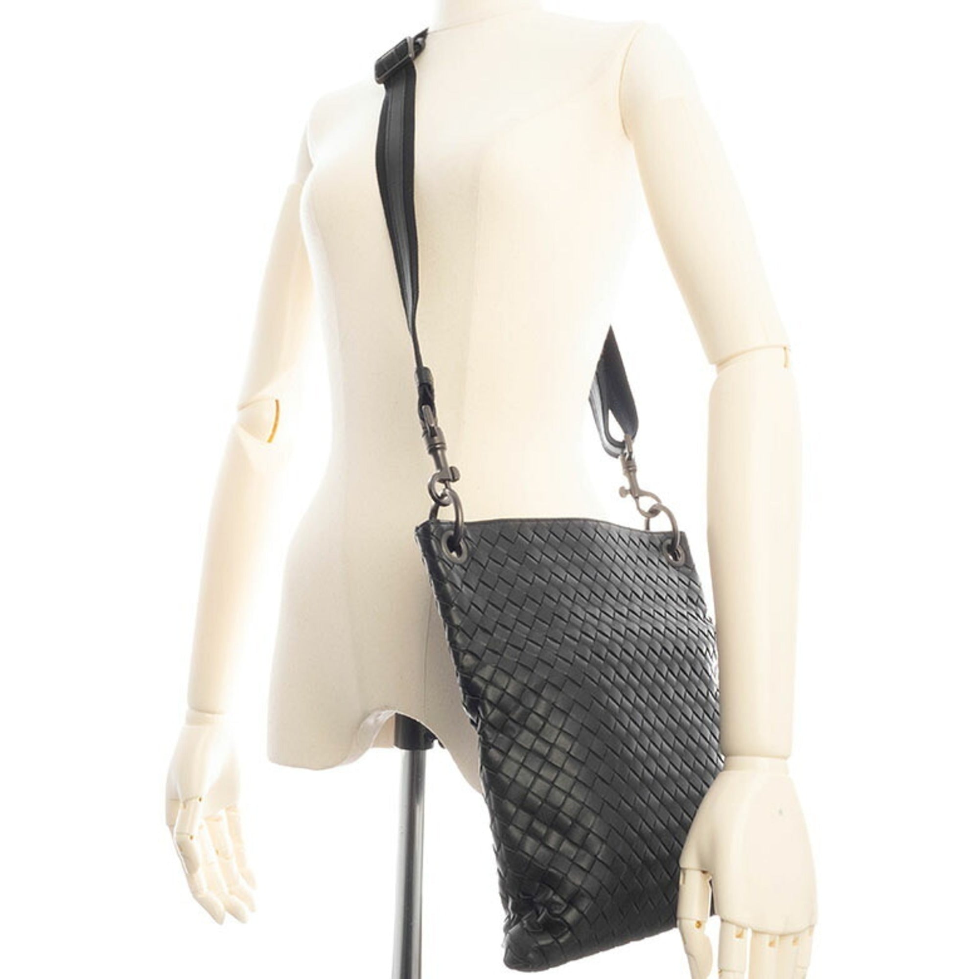 Bottega Veneta Black Leather Shoulder Bag