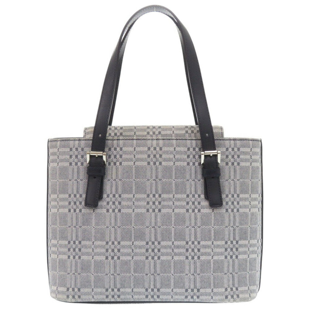 Burberry Gray Canvas Leather Handbag