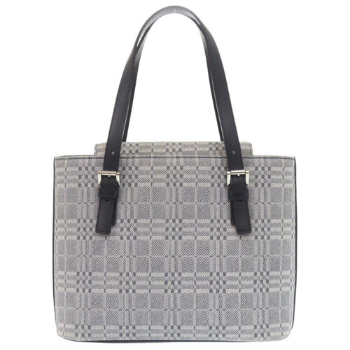 Burberry Gray Canvas Leather Handbag