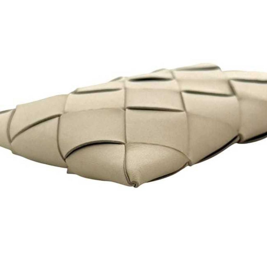 Bottega Veneta Intrecciato White Leather Pochette Shoulder Bag