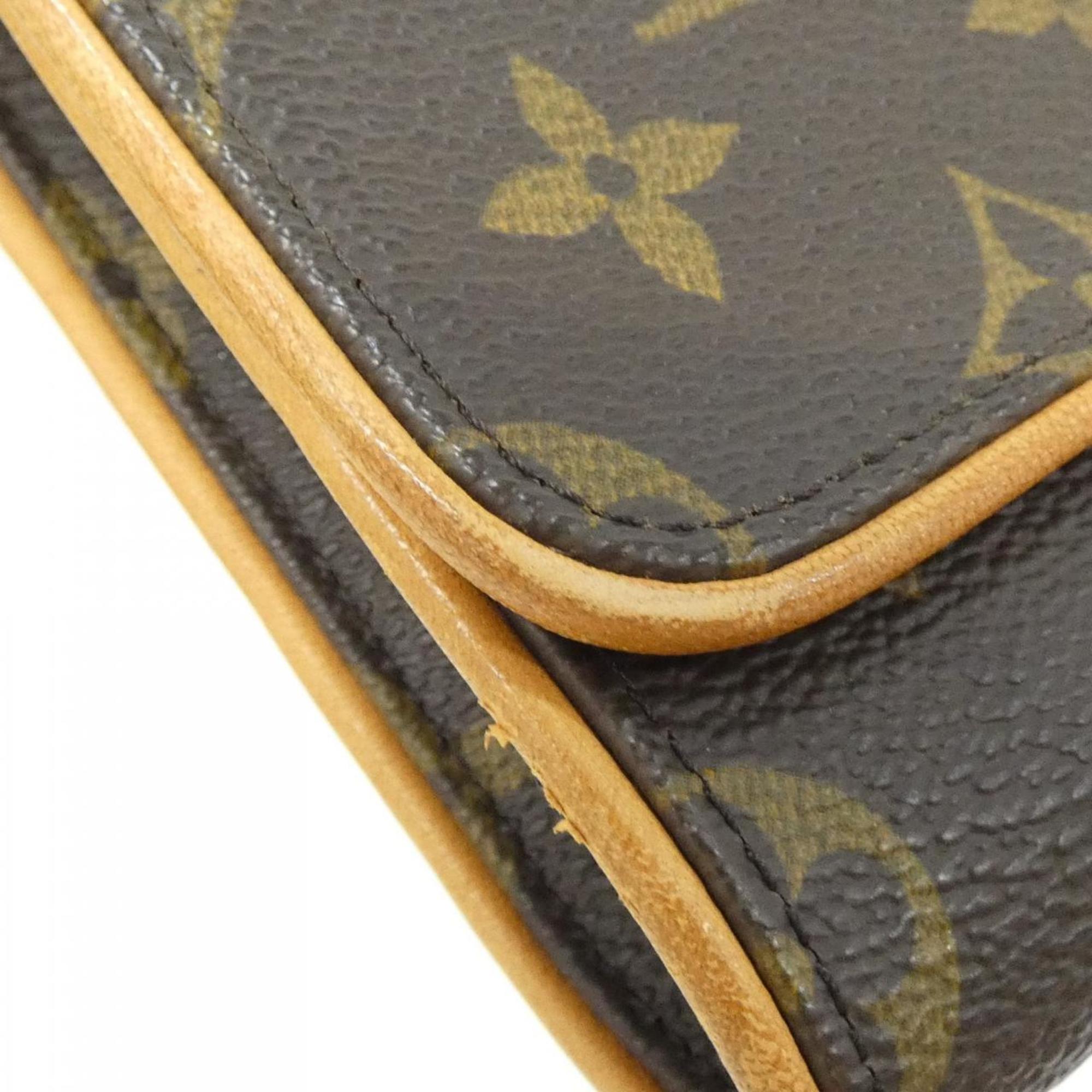 Louis Vuitton Brown Coated Canvas Pochette Shoulder Bag