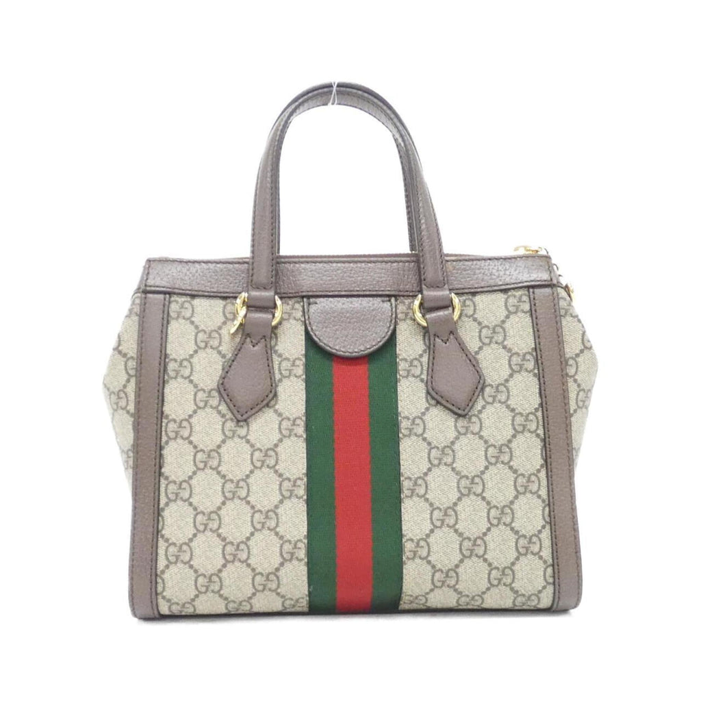 Gucci Ophidia Beige Brown Gg Supreme Leather Handbag (Pre-Owned)