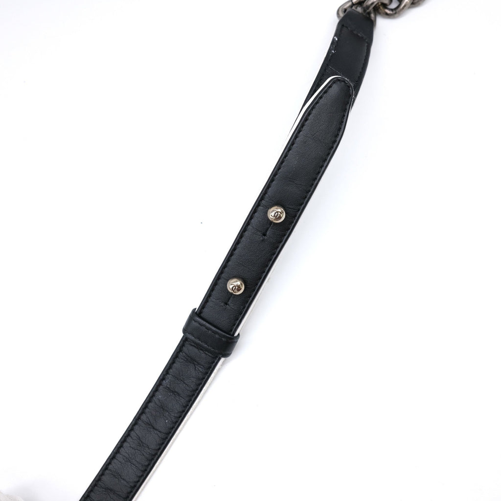 Chanel Boy Chanel Black White Leather Shoulder Bag