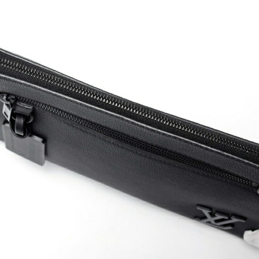 Louis Vuitton Black Noir Leather Clutch Bag Pouch