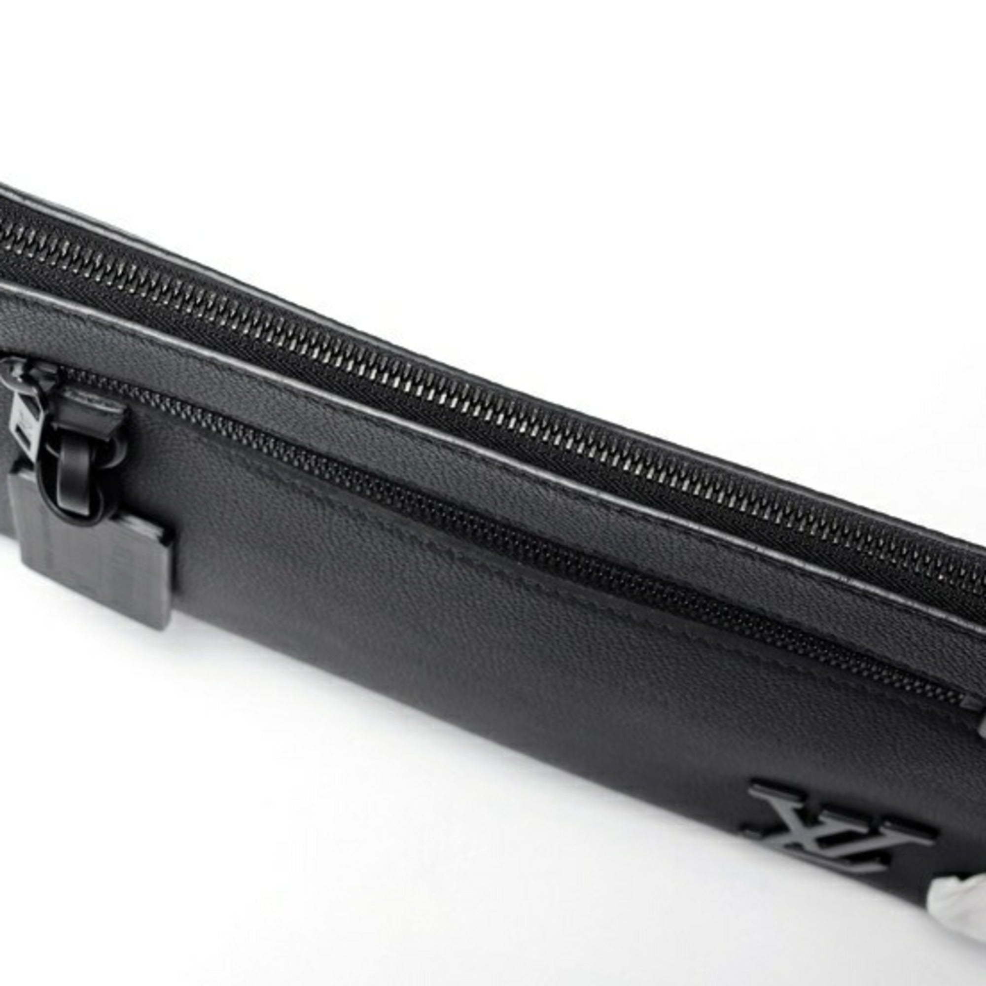 Louis Vuitton Black Noir Leather Clutch Bag Pouch