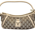 Gucci Abbey Beige Canvas Shoulder Bag (Pre-Owned)