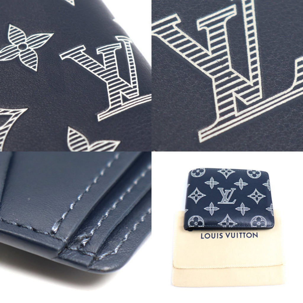 Louis Vuitton Navy Monogram Shadow Wallet