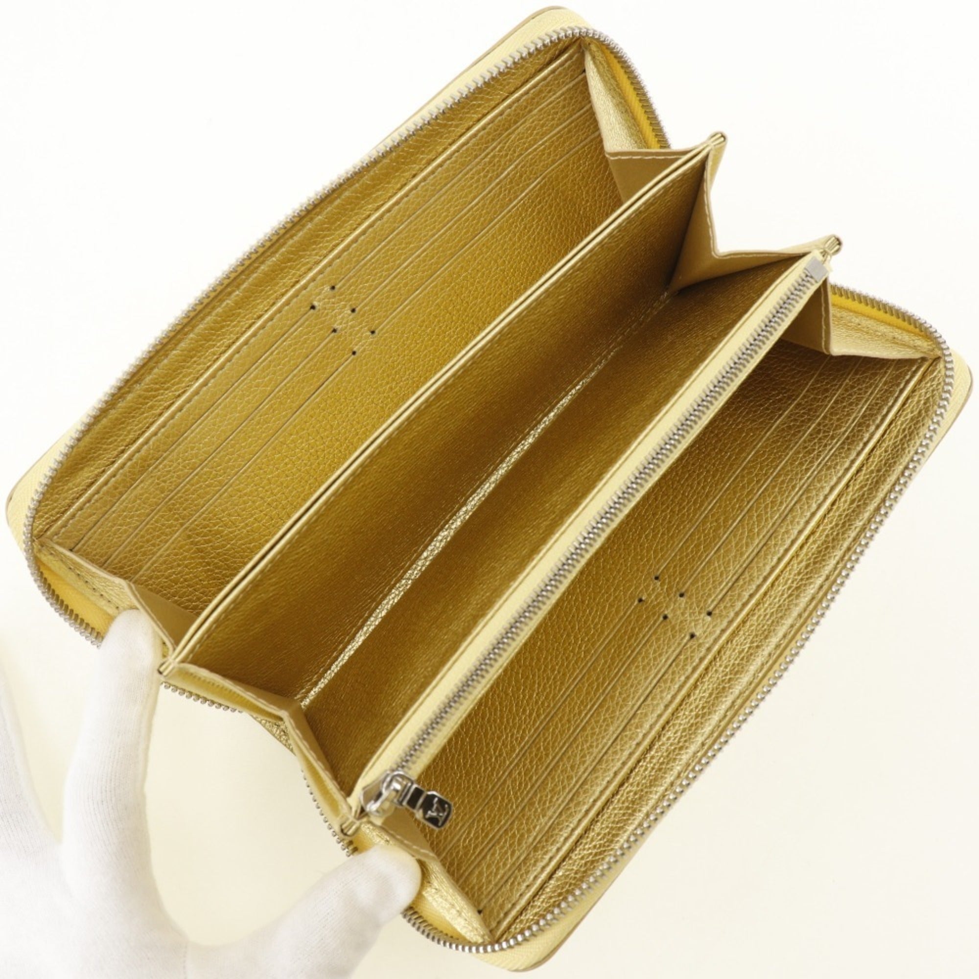 Louis Vuitton Gold Leather Long Wallet