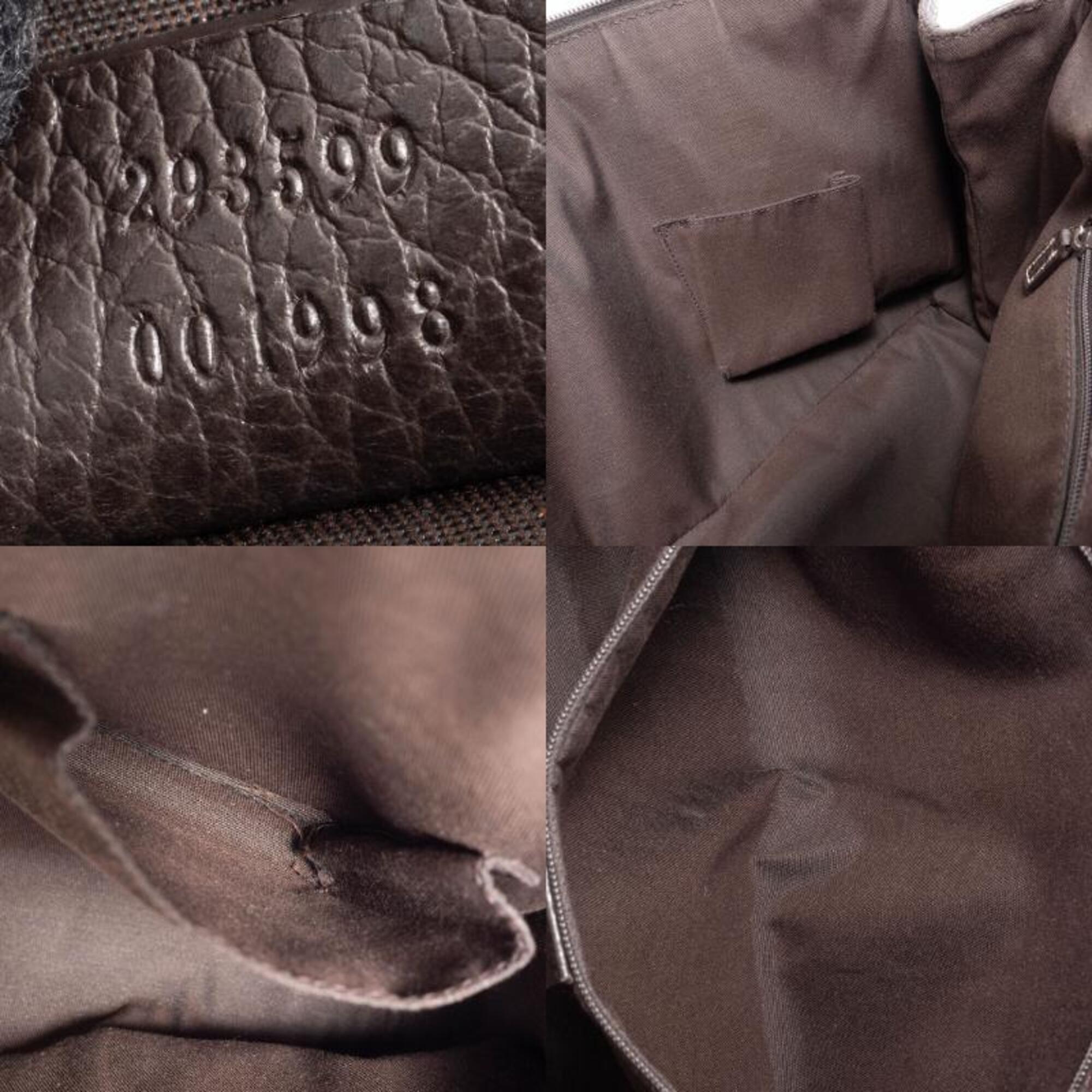 Gucci Gg Crystal Beige Brown Pvc Leather Tote Bag (Pre-Owned)