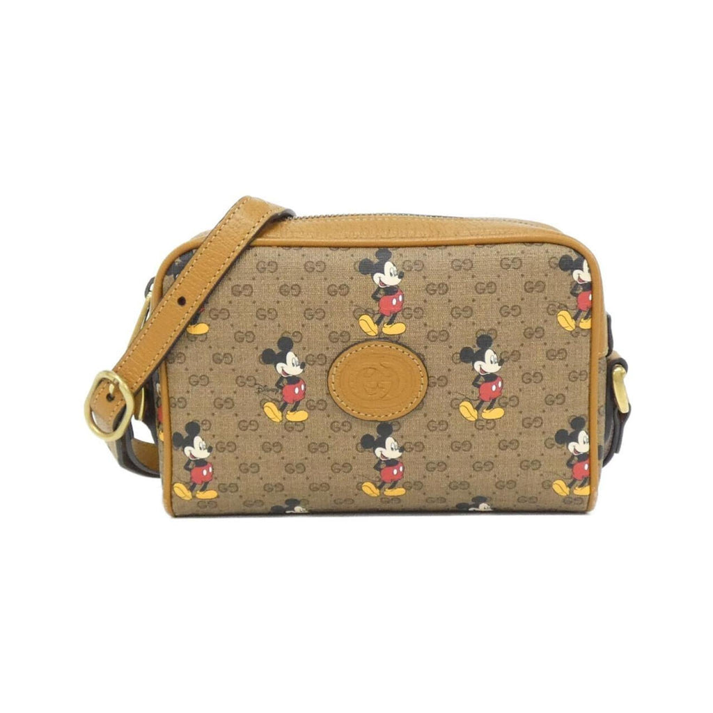 Gucci Beige Light Brown Gg Supreme Canvas Leather Shoulder Bag (Pre-Owned)