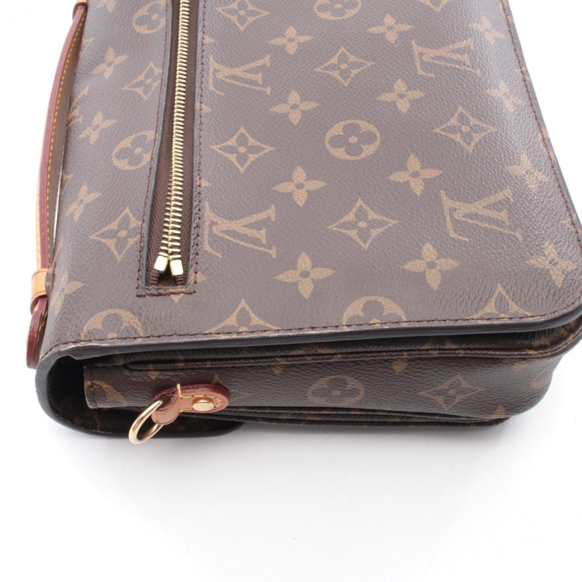 Louis Vuitton Brown Monogram Coated Canvas Leather Handbag Pochette
