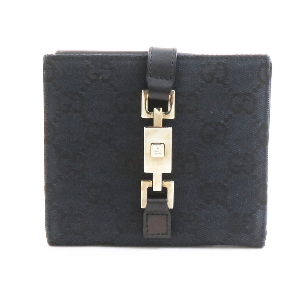 Gucci Black Gg Canvas Leather Wallet (Bi-Fold) (Pre-Owned)