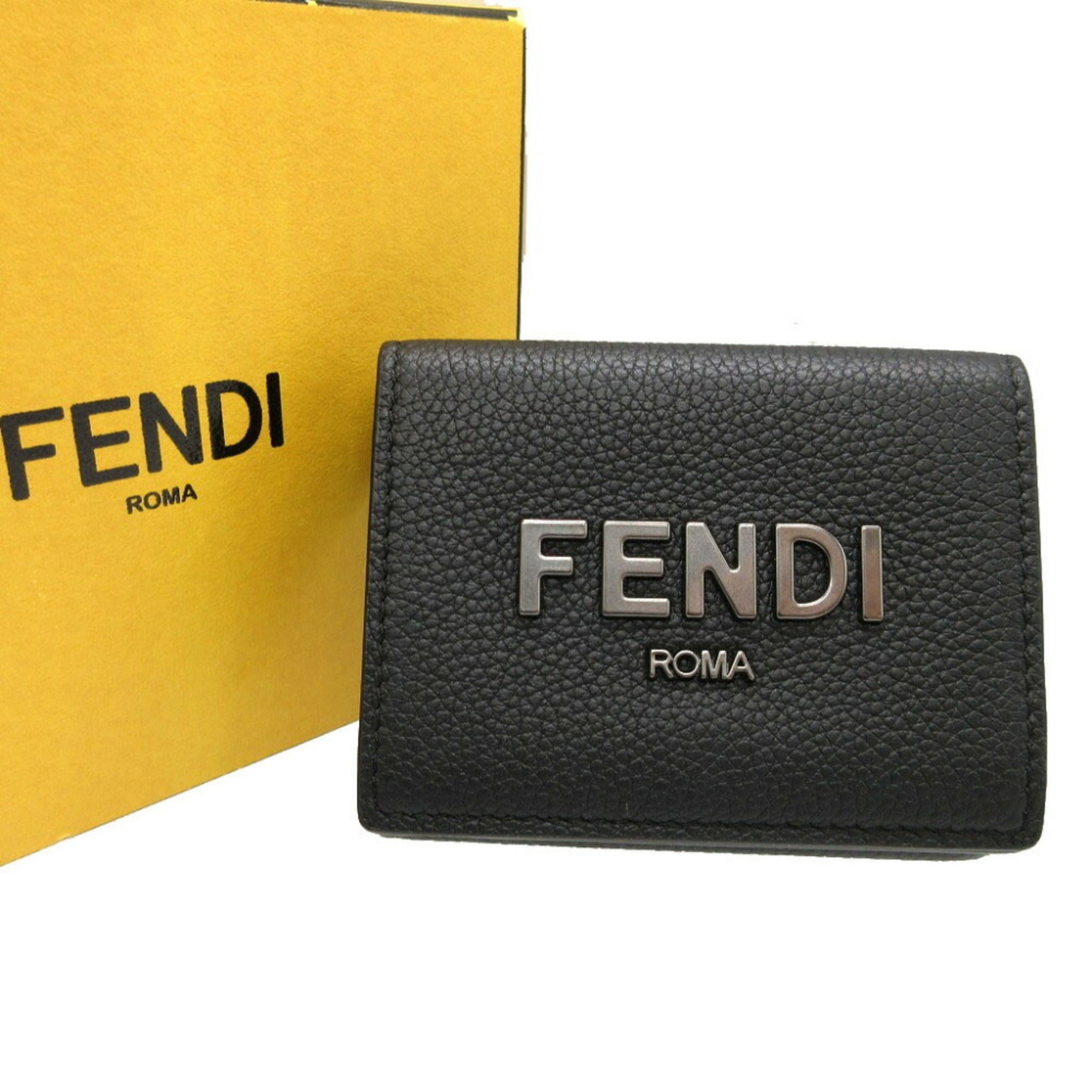 Fendi Black Leather Wallet (Tri-Fold)