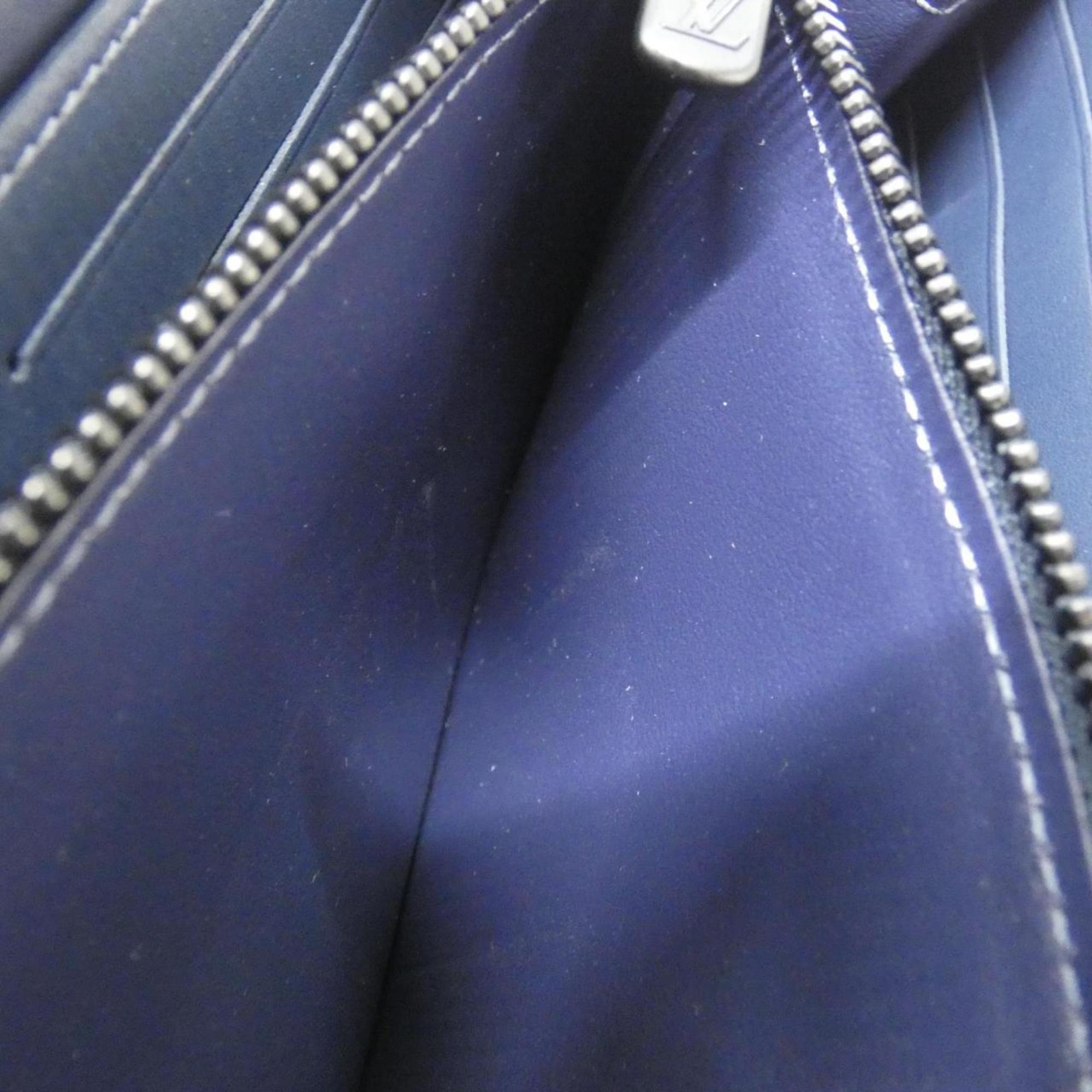 Louis Vuitton Monogram Shadow Navy Leather Long Wallet