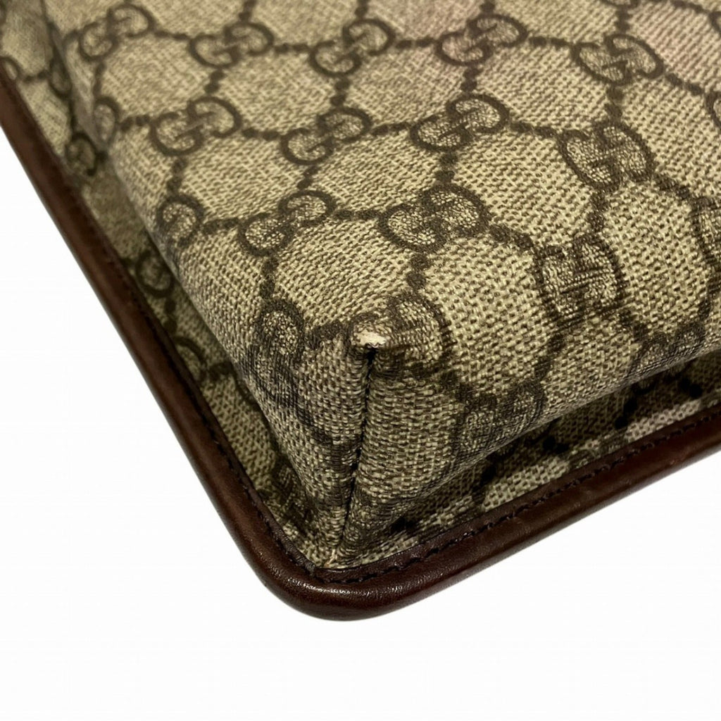 Gucci Beige Brown Pvc Leather Shoulder Bag (Pre-Owned)