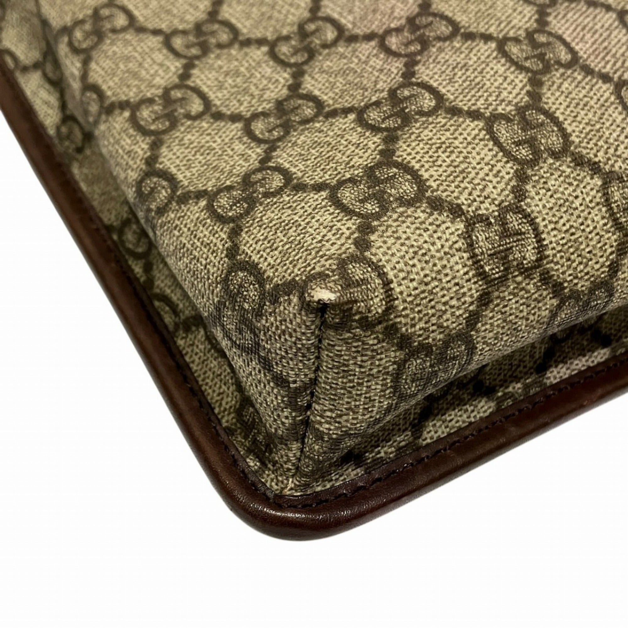 Gucci Beige Brown Pvc Leather Shoulder Bag (Pre-Owned)