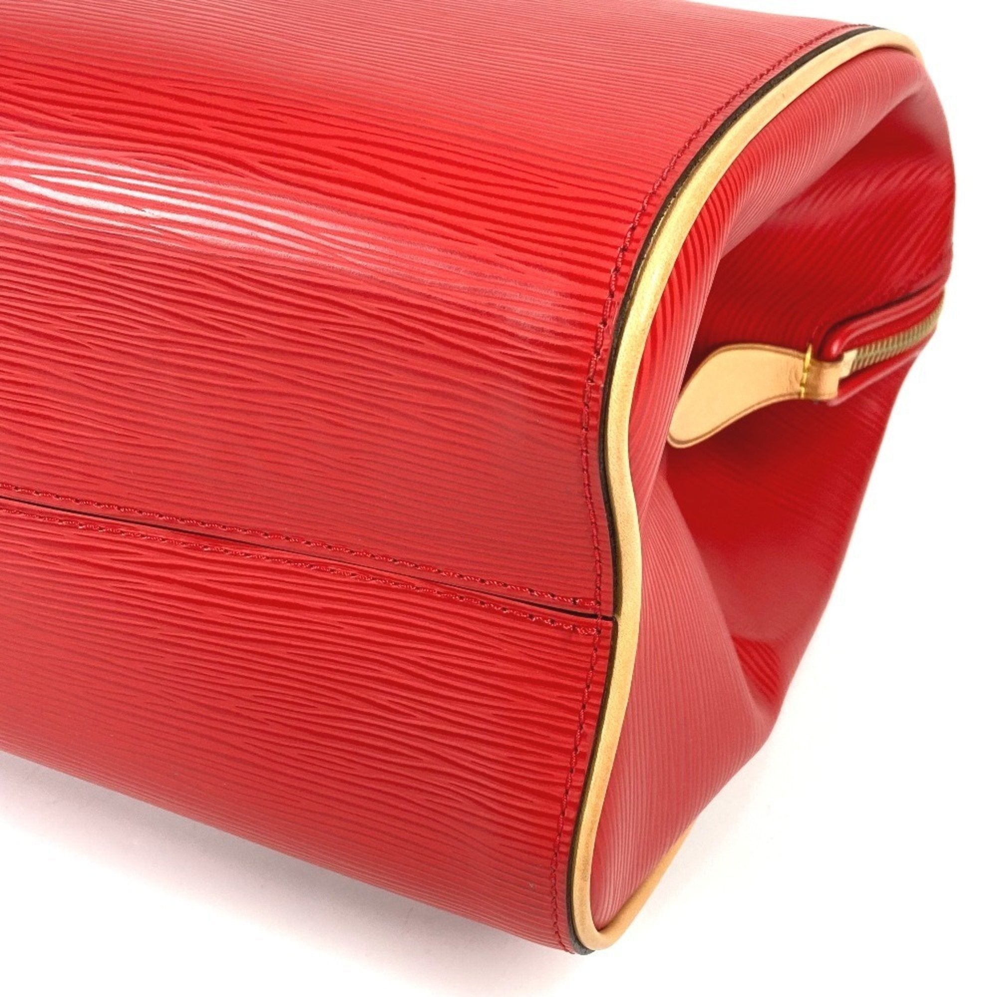 Louis Vuitton Red Color Epi Leather Boston Bag Handbag Shoulder Bag