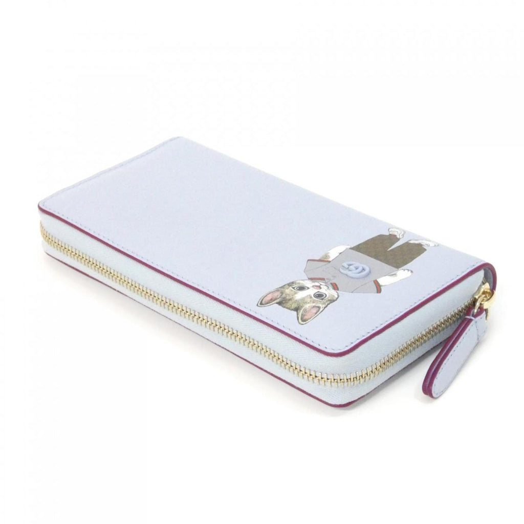 Gucci Light Blue Leather Long Wallet (Bi-Fold) (Pre-Owned)