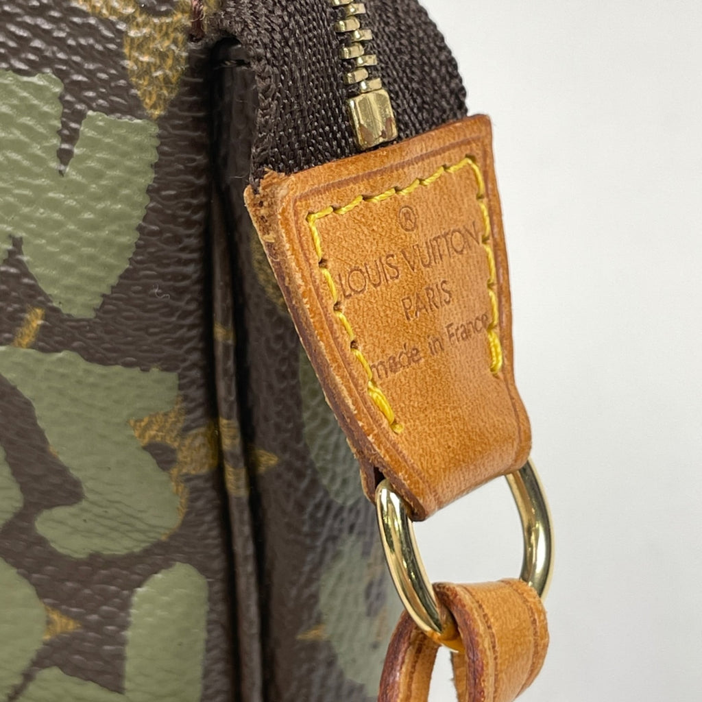 Louis Vuitton Brown Khaki Monogram Graffiti Pochette Pouch