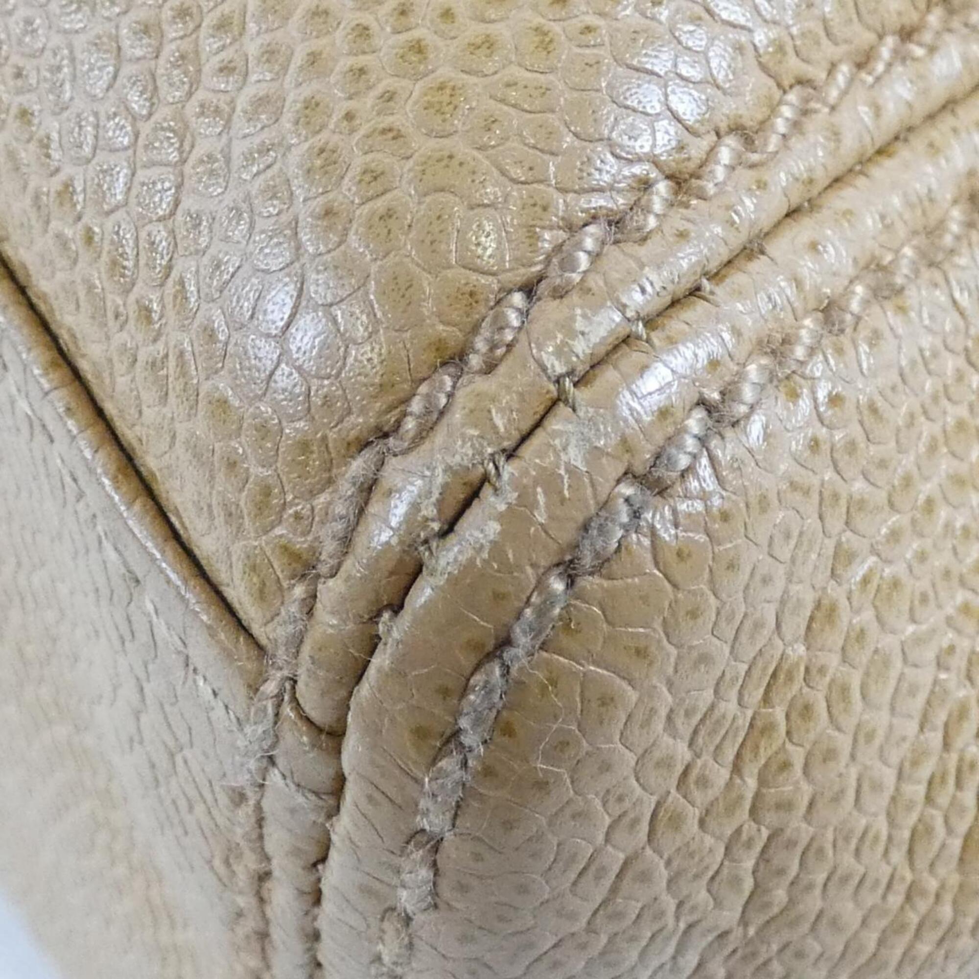 Chanel Beige Grained Calfskin Shoulder Bag