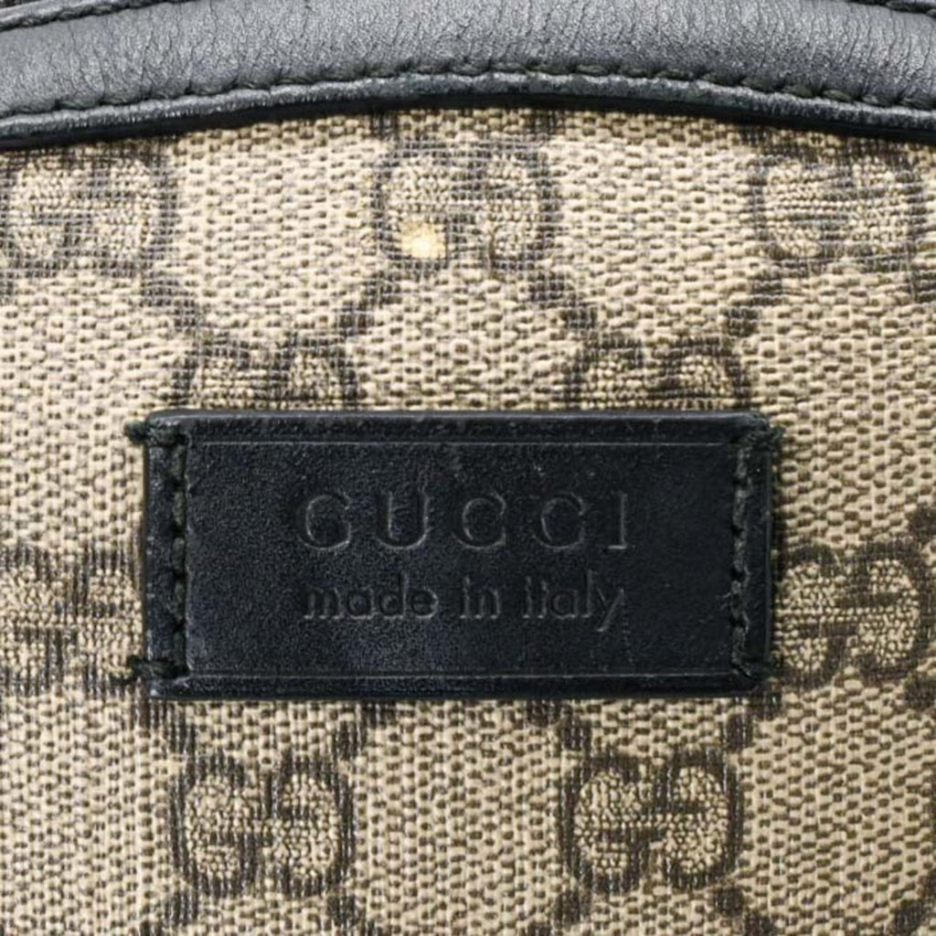 Gucci Beige Black Gg Supreme Leather Backpack (Pre-Owned)