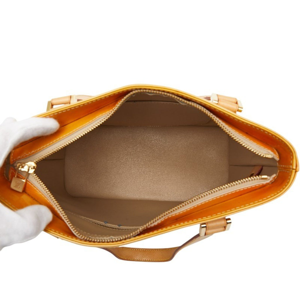 Louis Vuitton Lime Yellow Patent Leather Handbag Tote Bag