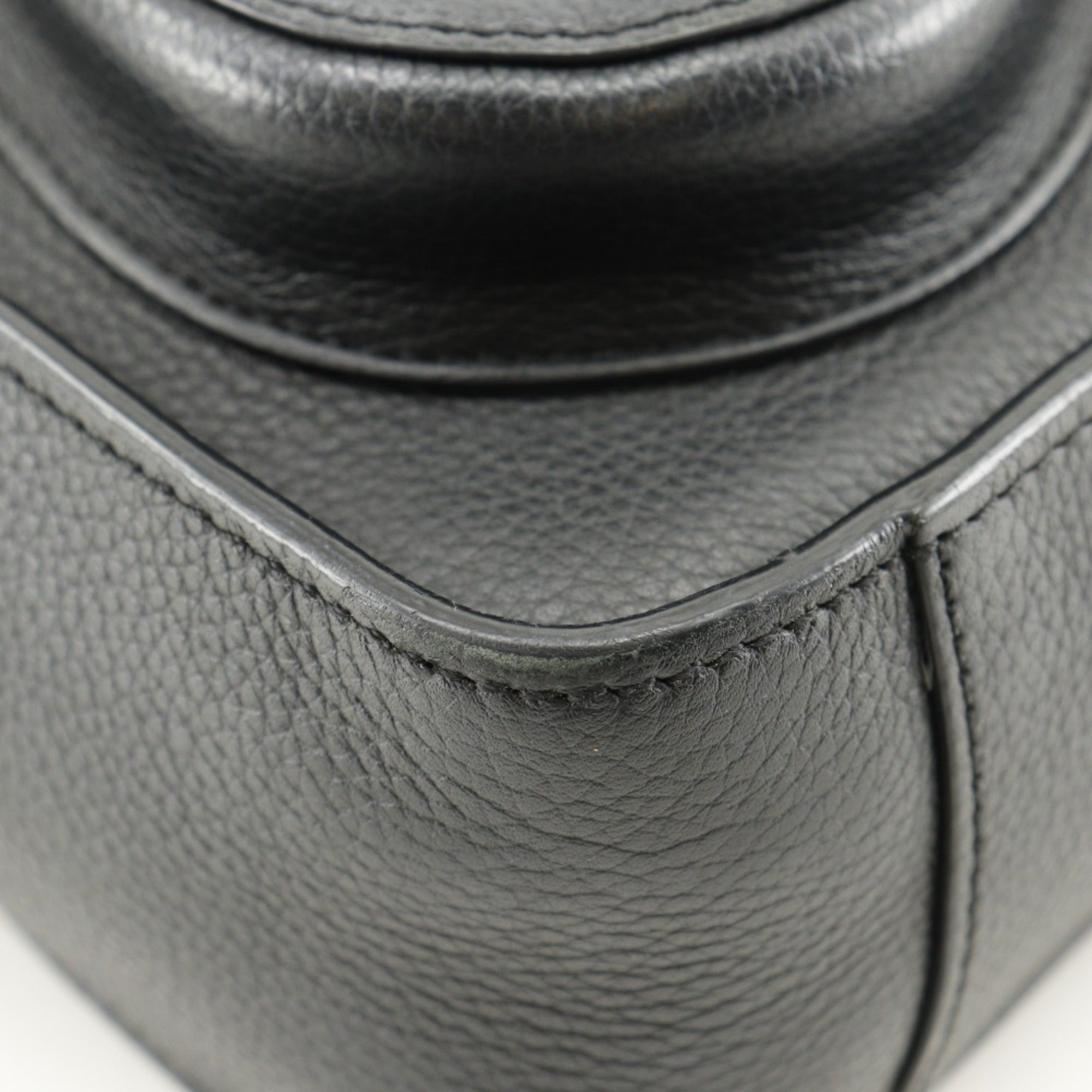 Christian Dior Black Leather Handbag Shoulder Bag Tote Bag (Pre-Owned)