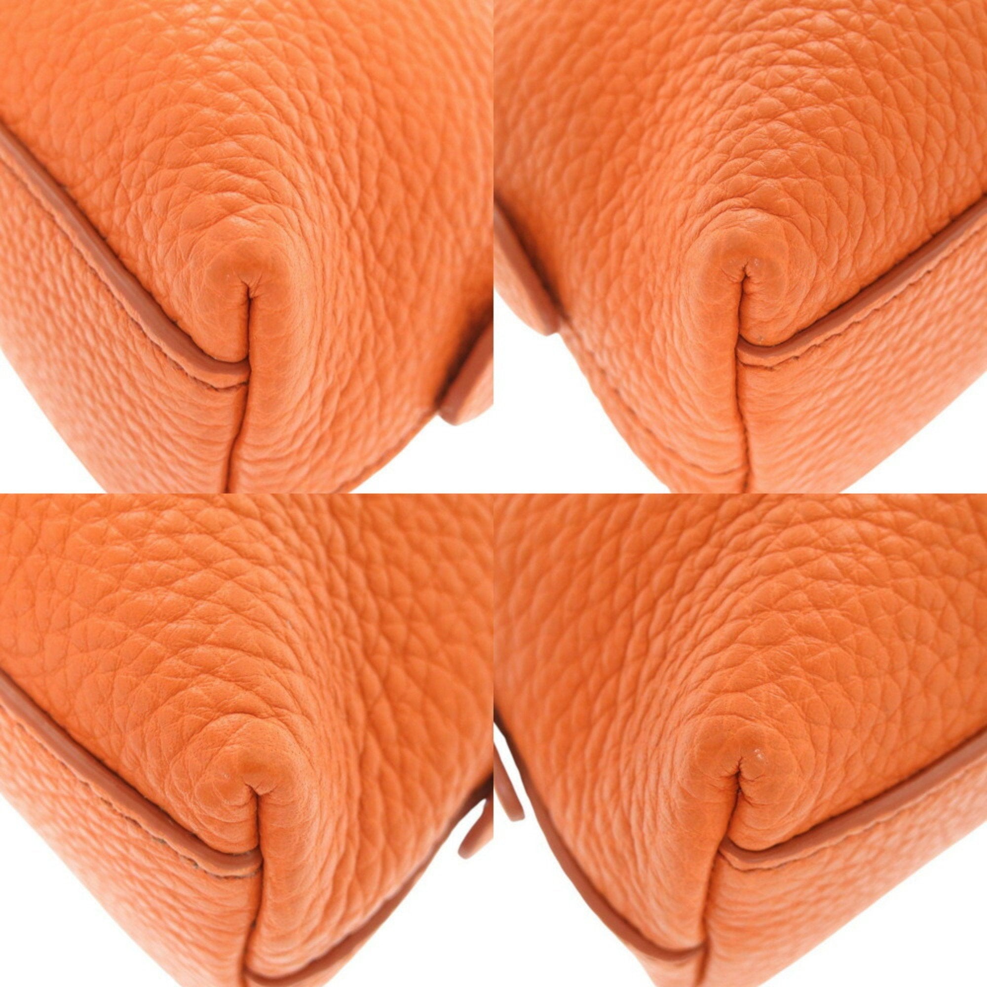 Prada Orange Leather Pouch