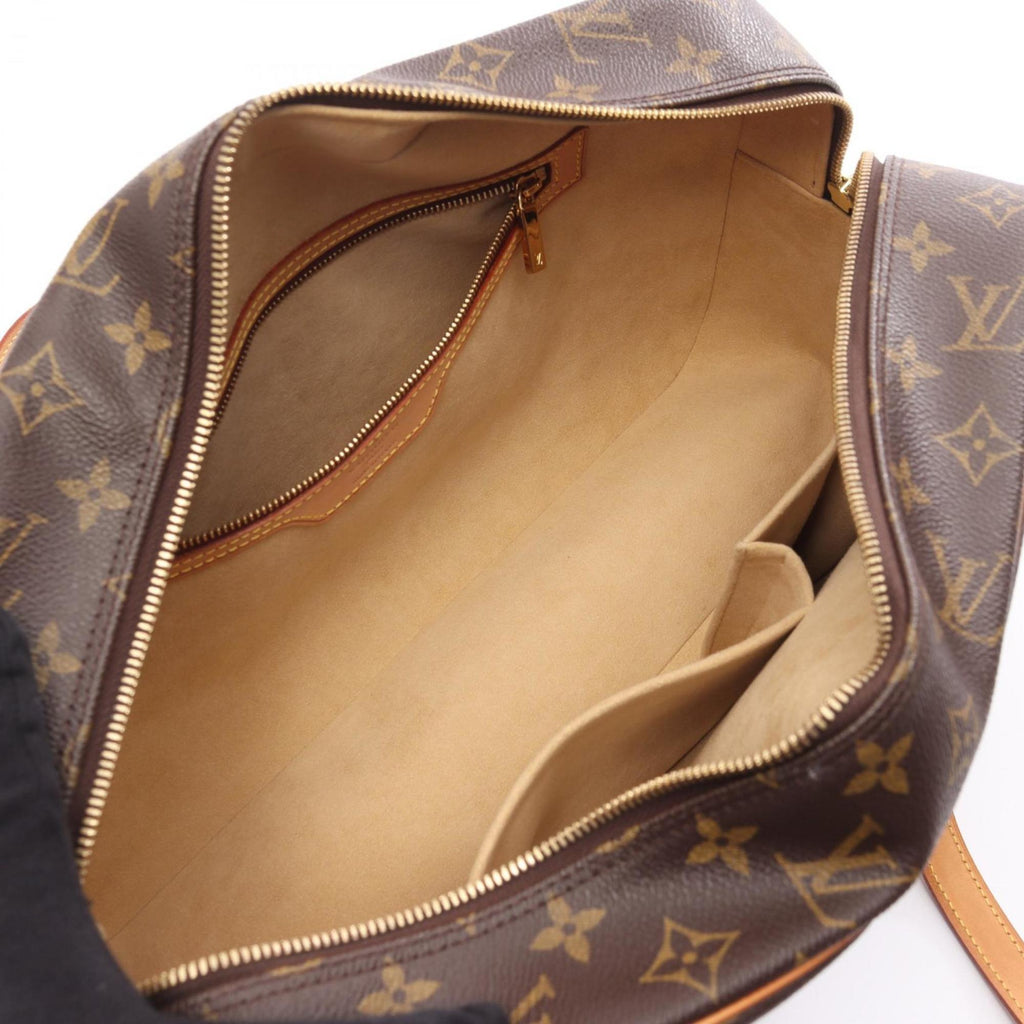 Louis Vuitton Brown Coated Canvas Leather Handbag Shoulder Bag