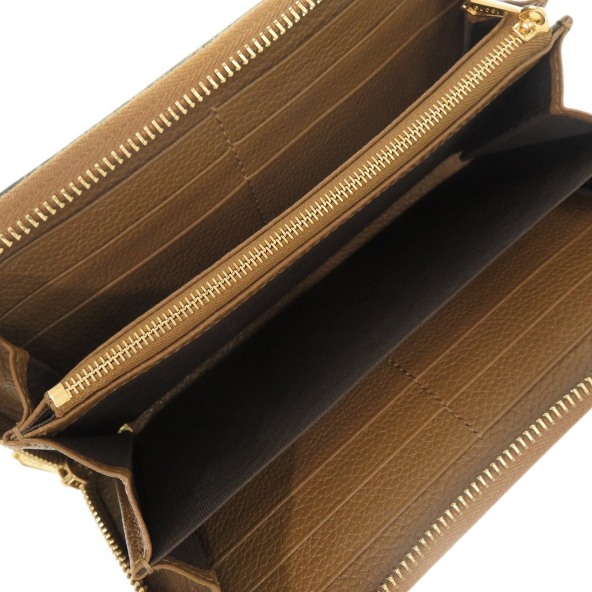 Gucci Brown Leather Long Wallet (Bi-Fold) (Pre-Owned)